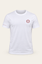 Colore: Bianco — T-Shirt Leone, vista del capo, sfondo avorio, logo originale
