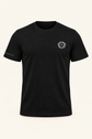 Colore: Nero — T-Shirt Leone Il Moro di Venezia, vista del capo, sfondo avorio, grafica originale